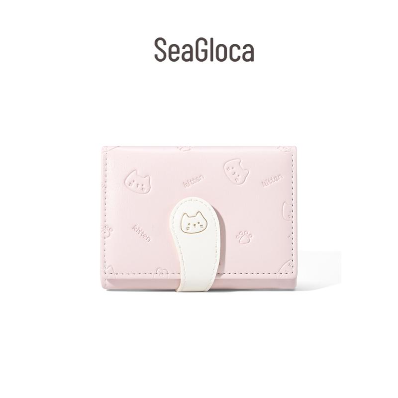 Ví Nữ, SeaGloca, Phong Cách Hàn Quốc Mới, Thiết Kế Đuôi Mèo Dễ Thương, Ngắn, Có Khóa Kéo, Gấp Ba Lần, No.1760
