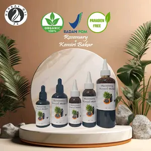 Extra Combo Rosemary Hair Oil Infused Kemiri Bakar 100% Organic - Perawatan Rambut Rontok. Minyak