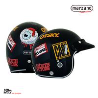 Gambar Marzano X Otsky Helm Retro Bogo Half Face Black Glossy Size S-XL Berstandar SNI - S dari Marzano Official Store Kota Administrasi Jakarta Timur 1 Tokopedia
