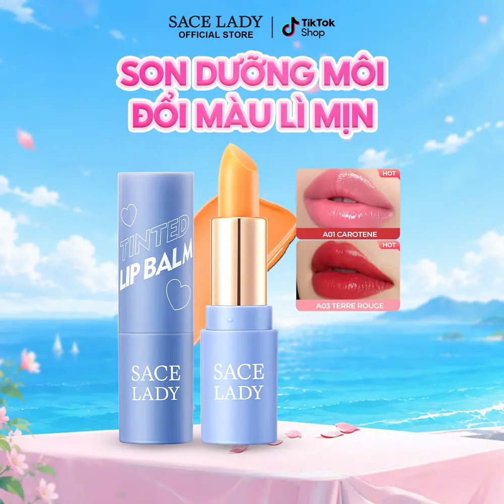 [COD] Son Môi SACE LADY Đổi Màu Chống Dính Lâu Trôi Không Thấm Nước Cosmetic 3.3g