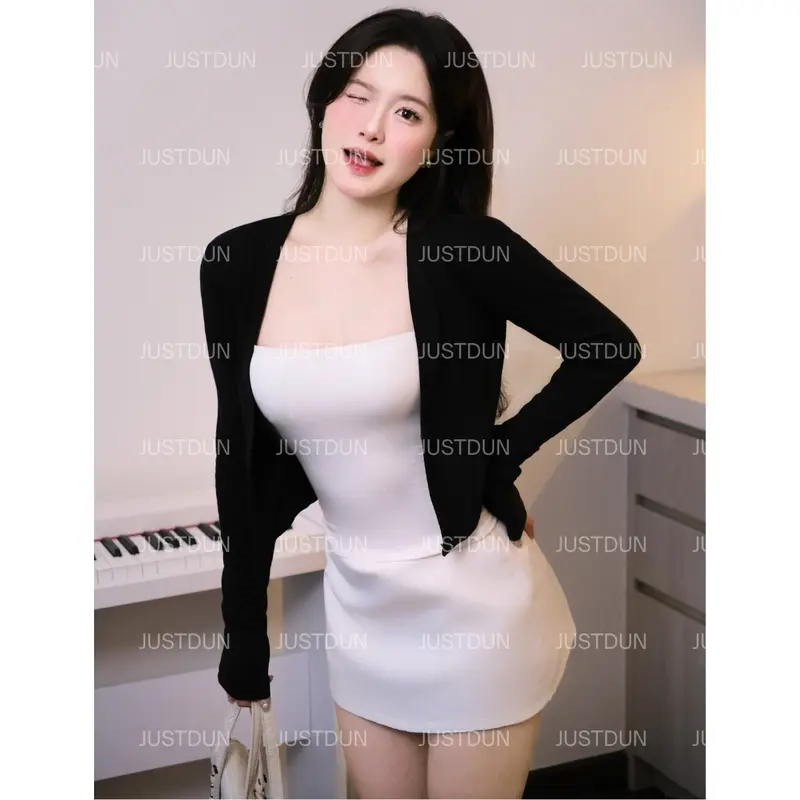 JUSTDUN Áo Khoác Thun Basic 201 Nữ - Áo Choàng Dáng Vừa, Vải Cotton Mịn, Mềm Mại, Thoáng Mát, Co Giãn Êm Ái | BigBuy360 - bigbuy360.vn