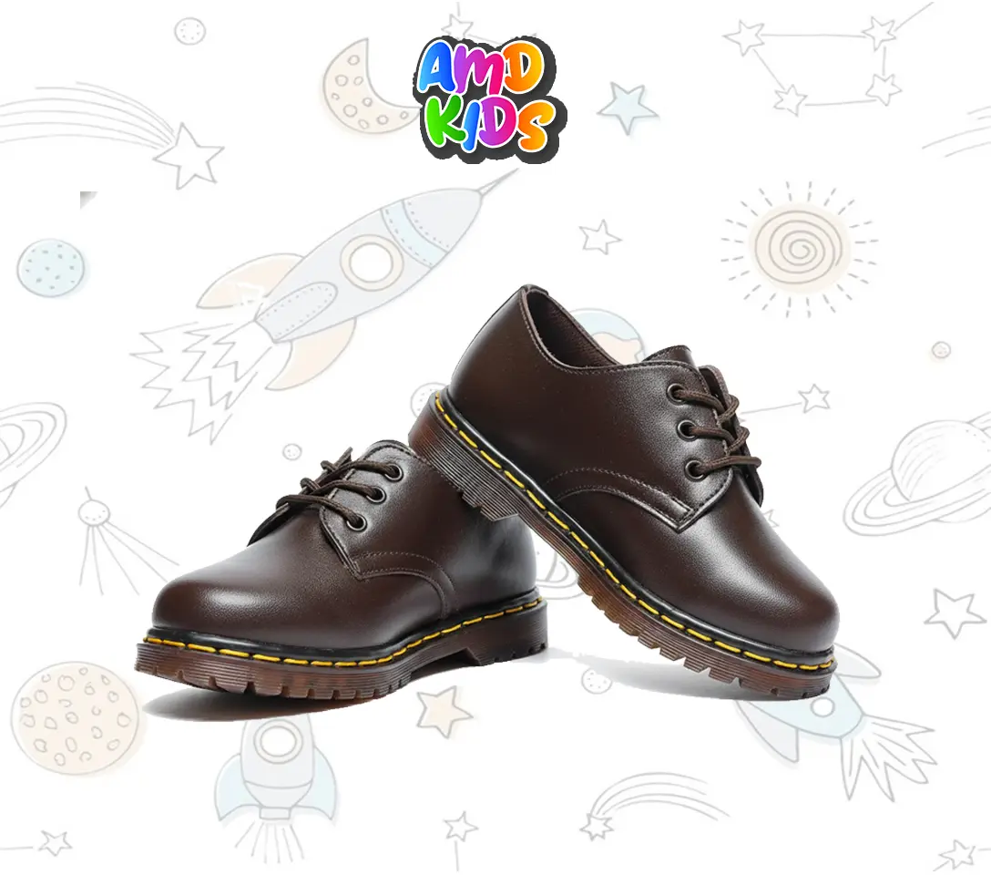 Amd Footwear Sepatu Formal Anak Model Docmart Oxford Laki Laki Perempuan Coklat