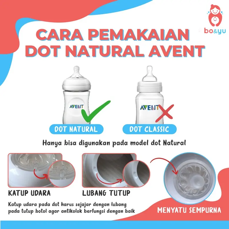 Dot Avent Natural Ulir Untuk Dot Botol Susu Avent Bo&yu 3m 6m 9m Nipple Avent Natural OEM / FEEDING NIPPLE 1
