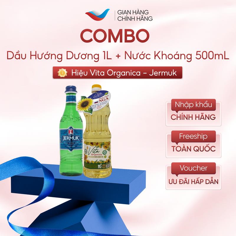  Combo dầu ăn hướng dương Vita1L+ Nước khoáng Jermuk 