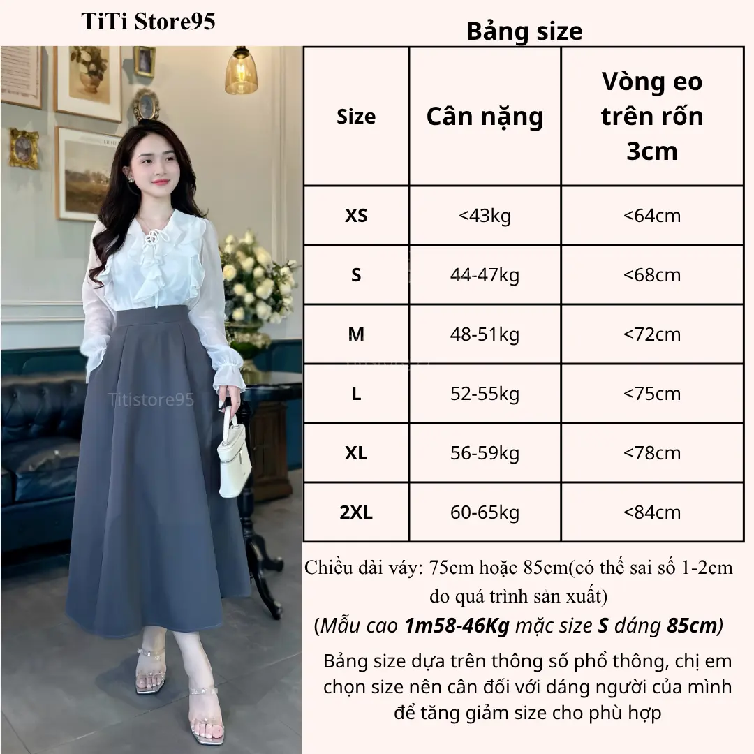 Chân váy xòe bồng 2 phiên bản 75cm - 85cm (Có túi, khóa kéo sau) Nữ Đen | BigBuy360 - bigbuy360.vn Chân váy xòe bồng 2 phiên bản 75cm - 85cm (Có túi, khóa kéo sau) Nữ Đen | BigBuy360 - bigbuy360.vn