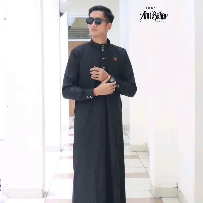 Jubah Slimfit Abu Bakar  Platinum Royal - Gamis Umroh Muslim Pria 0