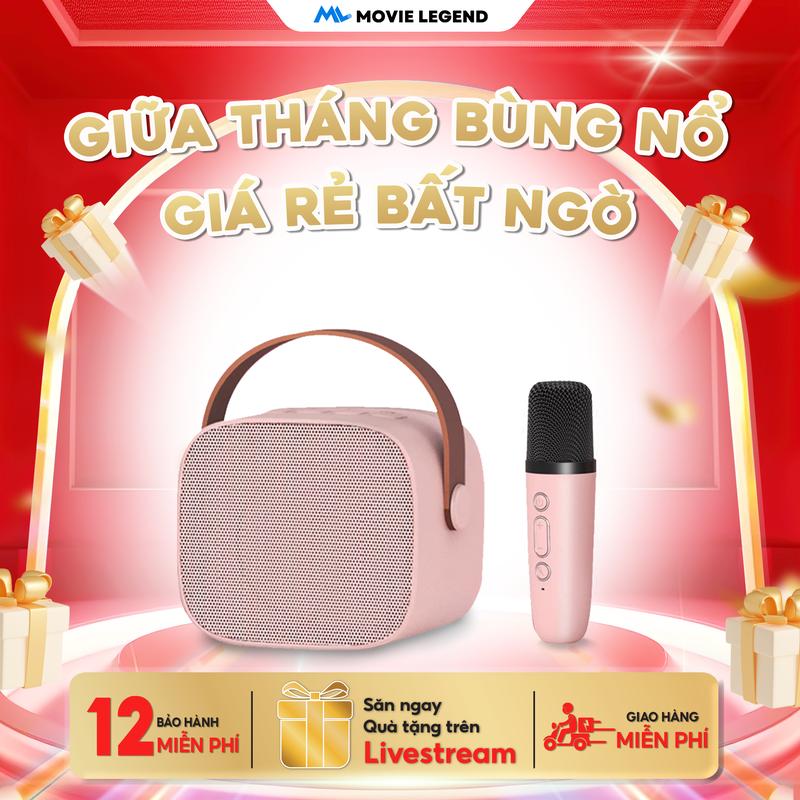 [ Bản 1 Mic - Chính Hãng Mall ] Loa Mini Hát Karaoke K1_D20 Dành Cho Máy Chiếu Và Điện Thoại, Hỗ Trợ Bluetooth 5.0 Củ Loa Nghe Nhạc Kem loa  karaoke