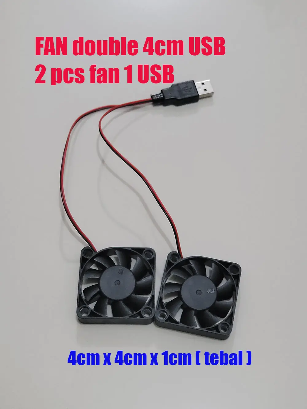 kipas angin USB 4cm double fan 5v pendingin udara 4 cm 5 volt cooling cooler vacum ps4 ps5 mini pc dvbt2 set up box router modem wifi Laptop