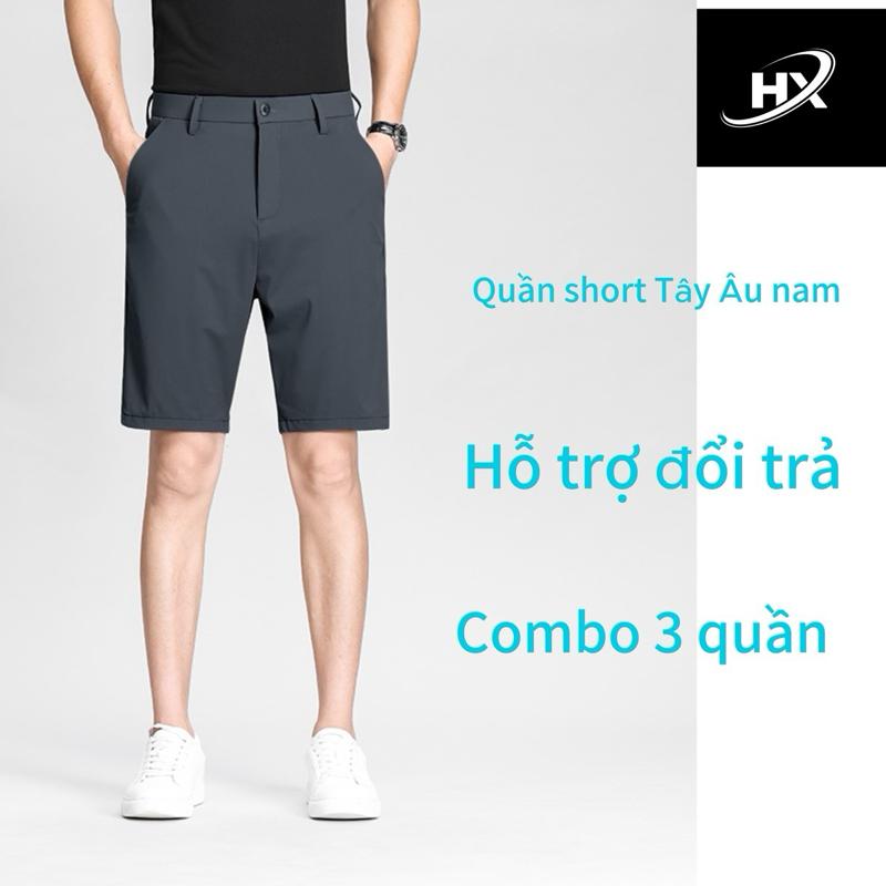 Com bo 3 Quần shot tây âu nam co giãn 2 chiều lửng