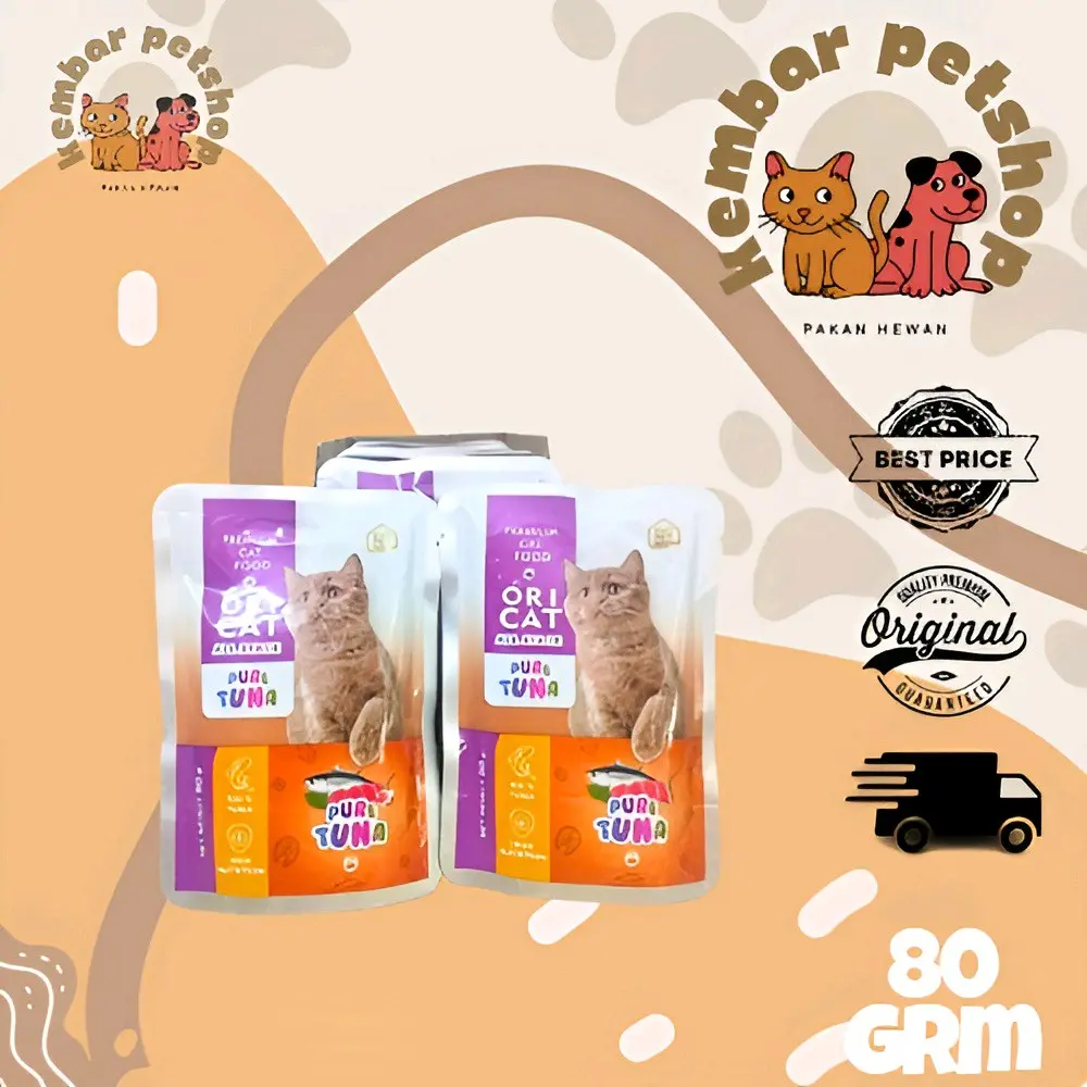 Makanan kucing basah ORICAT 80gr sachet