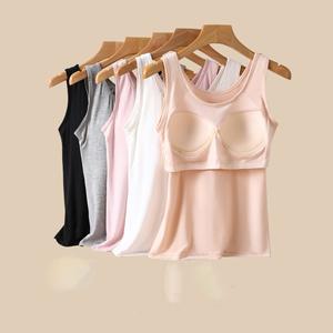 Plus Size Women's Camisole Top Model Padded Summer Fixed Cup Womenswear Comfort Breathable Lightweight Outdoor Basic Beach Wear