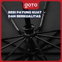 Gambar (Crazy Deal) Goto [COD] Reva Payung Lipat Umbrella Otomatis Polos Besar Anti UV Jumbo - BLACK dari Goto Living Kota Tangerang 4 Tokopedia