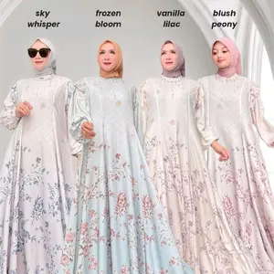 Gamis Wanita Wahida Series Bahan Digital Printing Terbaru 2025