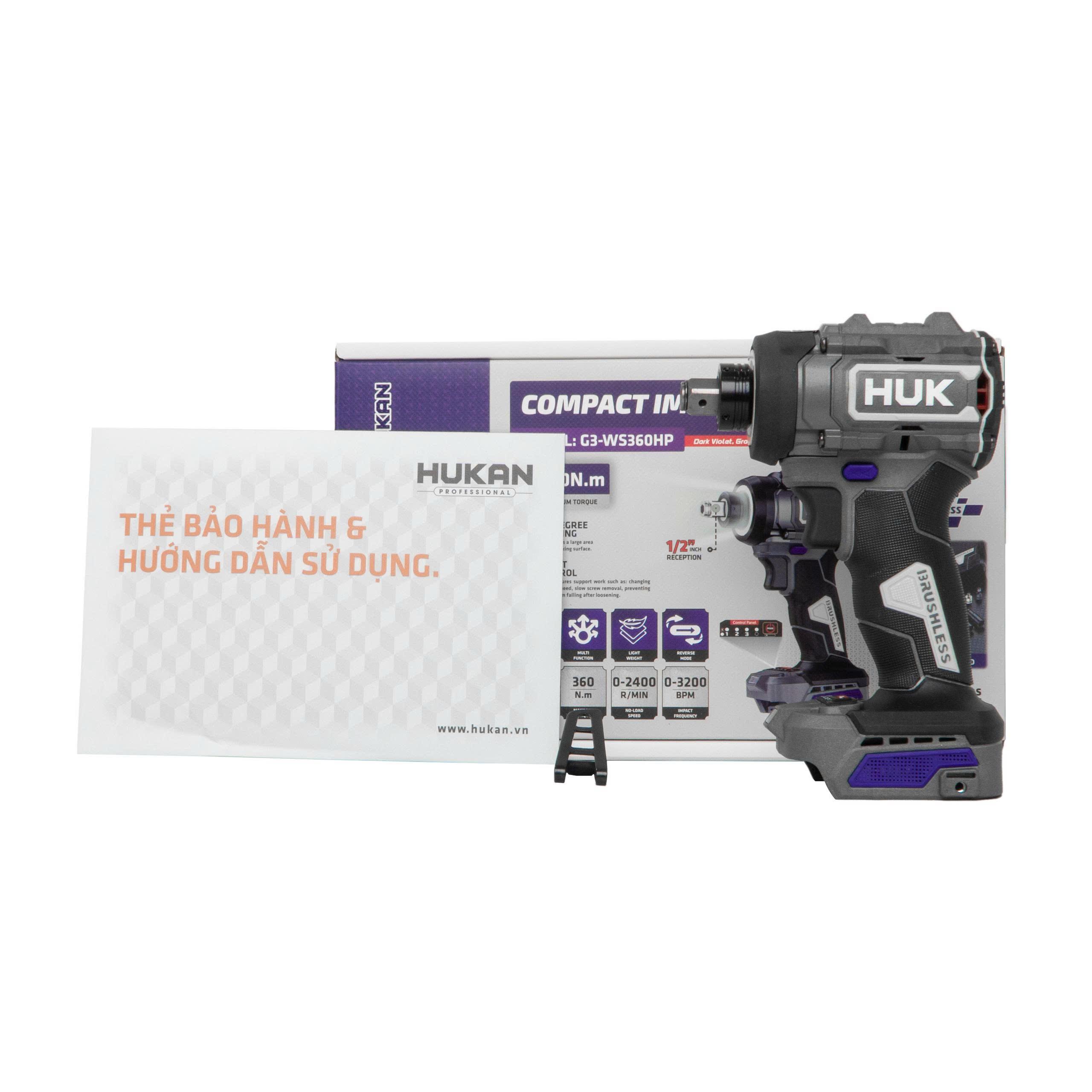 Thân máy siết bulong HUK G3-WS360HP,lực siết tối đa 360N.m,tốc độ không tải 2400V/p,nhịp đập 3200IPM,đầu 2 trong 1,động cơ không chổi than dbdf9296d6ae427d9510ae89f36914f7~tplv aphluv4xwc origin jpeg