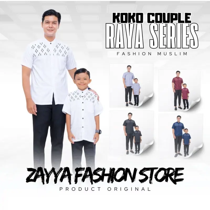 Baju Koko Couple Ayah Anak 1 - 9 Tahun Syubannul Muslimin Kombinasi Bordir Wajik Lengan Pendek  Kurta Dewasa Katun