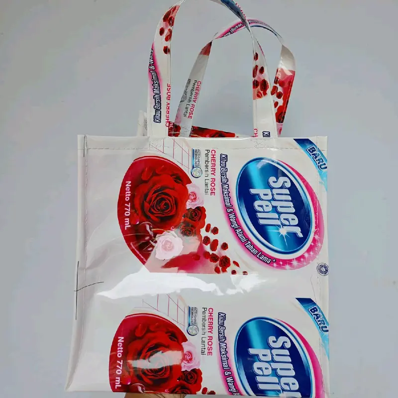 Tas Nasi kotak Tas hajatan tas plastik daur ulang motif random 3