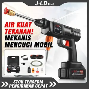JLD Alat Nyuci Motor 36vf/88vf Alat Portable Cordless Pressure Washer 2baterai Kapasitas 4L/min Tekanan 90bar Selang 5m Jet Cleaner Car