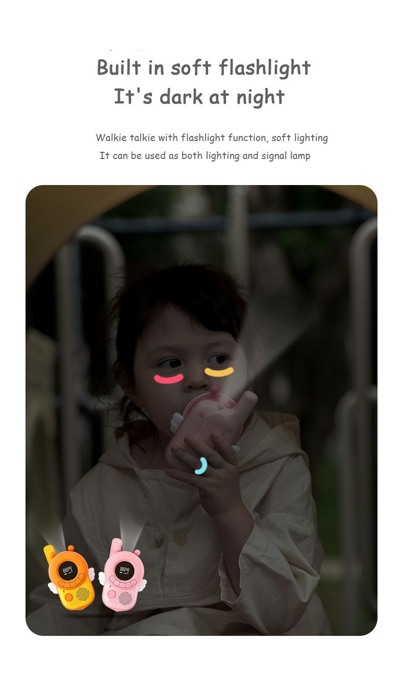 Product Introduction of 2Pcs Mini Walkie Talkies Interphone Children's Radio Toy Phone 3Km Transmission Transceiver Interactive Toys for Girls Kids Gift Audio Button Durable Lanyard Monitor 32
