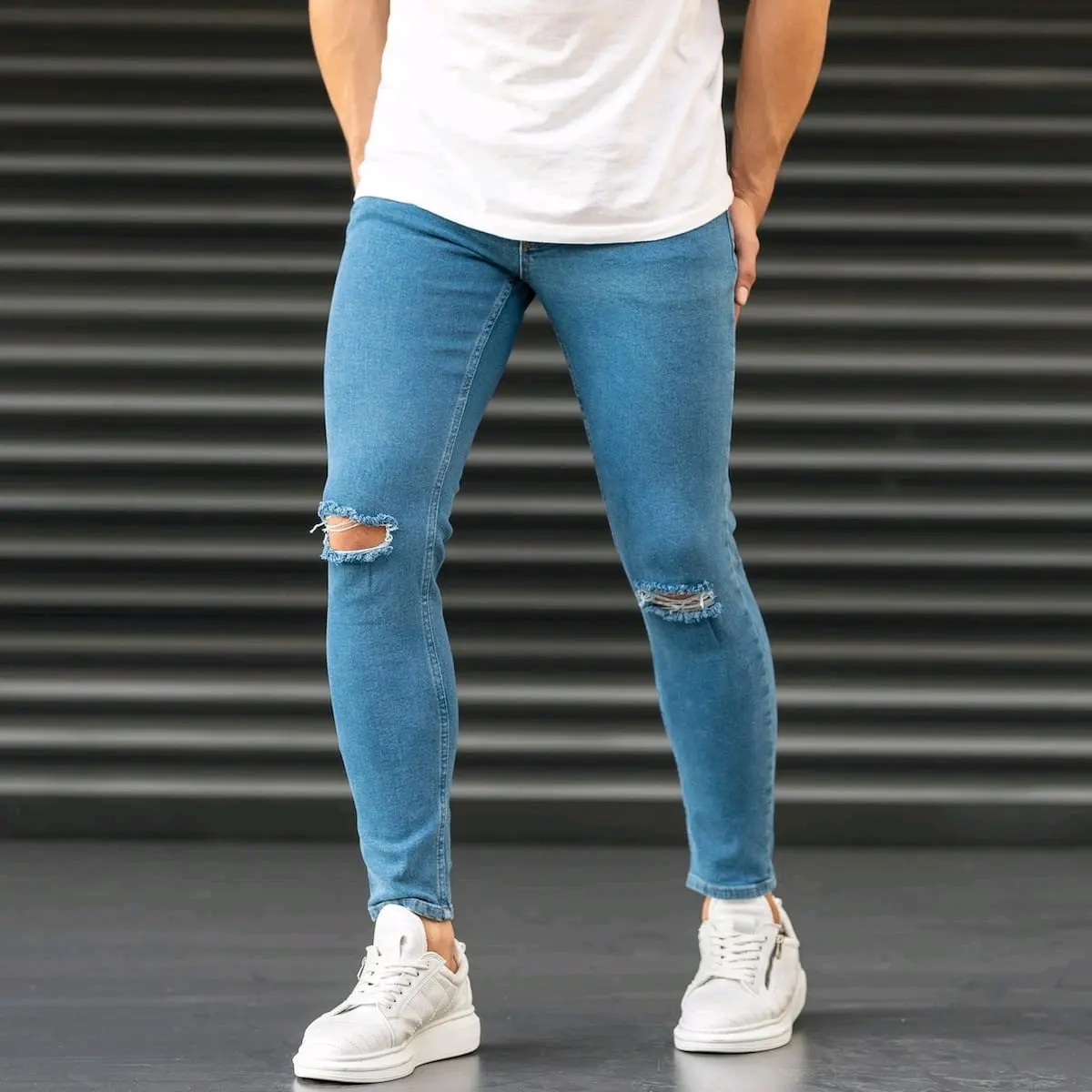 [REDY STOCK 26-36] Jeans Ripped Lelaki Slim Fit Skinny Denim Pants