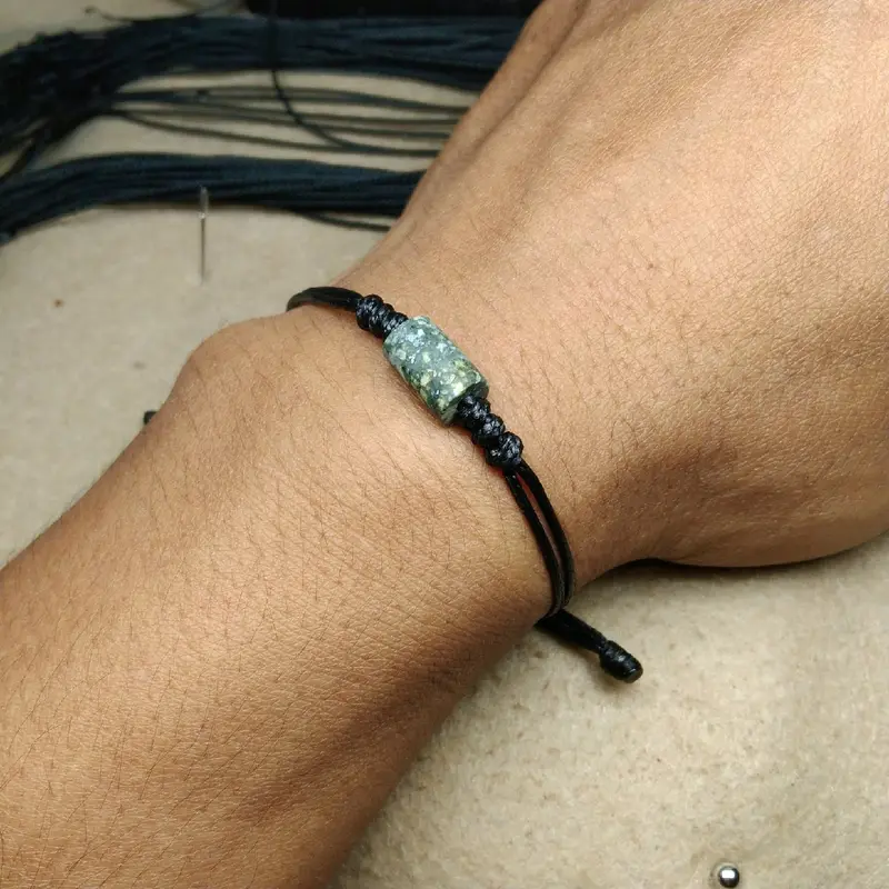 gelang tali batu green jasper 1