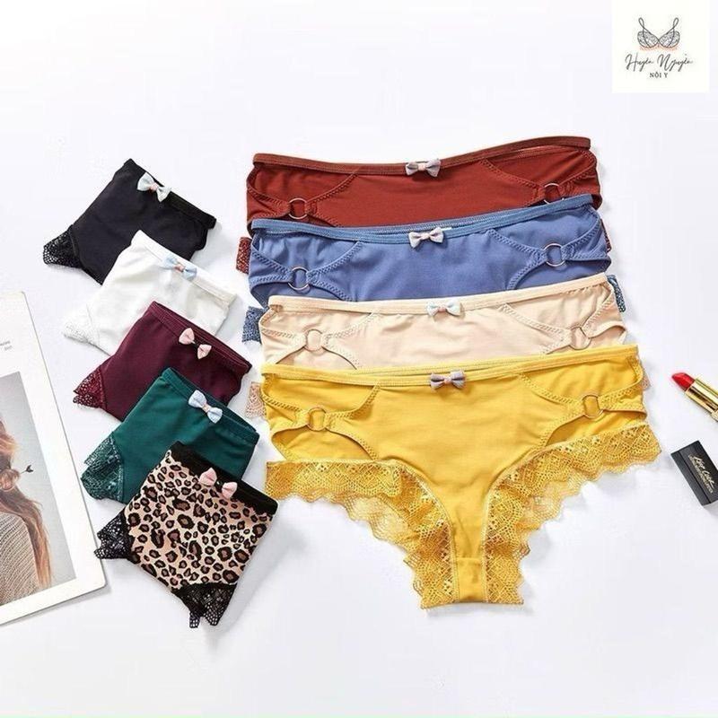 Combo 10 Quần lót nữ sexy su lụa lạnh cao cấp đan hông phối viền ren quyến rũ, kháng khuẩn, Nguyễn Thuỷ Shop - S138 nội y quan  su  lanh  lung lót  su _ lot 1
