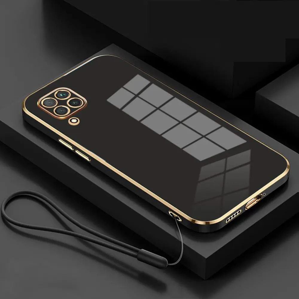 Case For Samsung A12, M12 Casing Ultra Slim Luxury Square Plating Premium Softcase