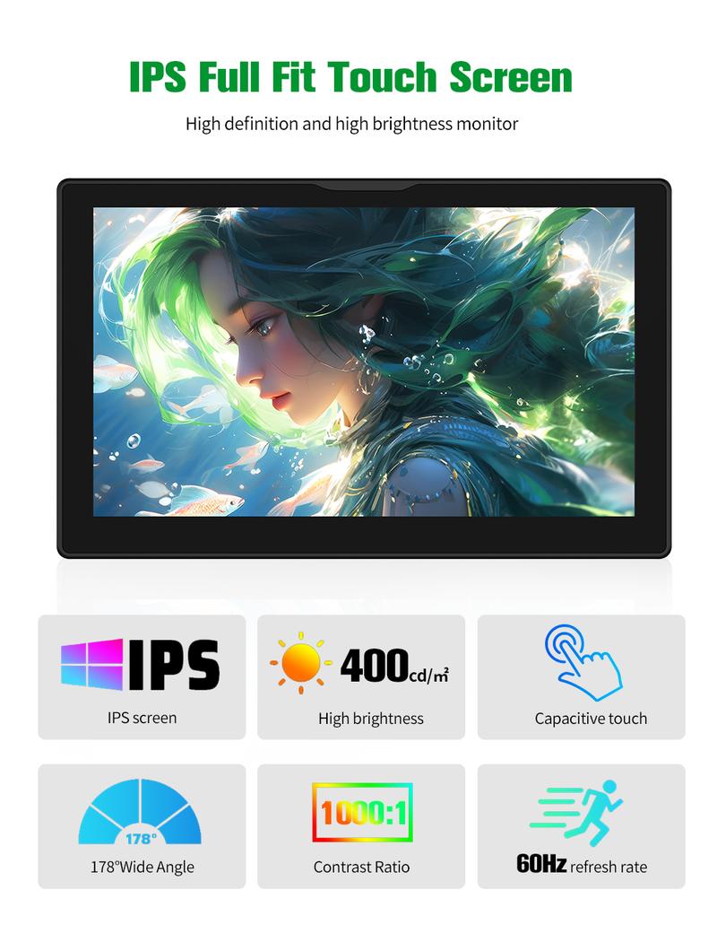 Product Introduction of Unew 8 inch Raspberry Pi Monitor 1280x800 16:10 HDMI for Raspberry Pi 4 3 Orange Banana Pi DIY Projects Touchscreen Display 42