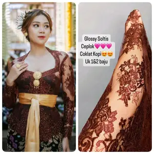 KAIN KEBAYA GLOSS KAIN KEBAYA  GLOSSY DAN SOLTIS  KAIN KEBAYA SOLTIS BAYANGAN 1BAJU 1,3mtr