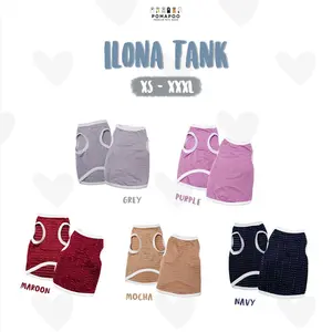 POMAPOO - Baju Kucing dan Baju Anjing Ilona Tank Purple, Navy, Grey, Maroon, Mocha