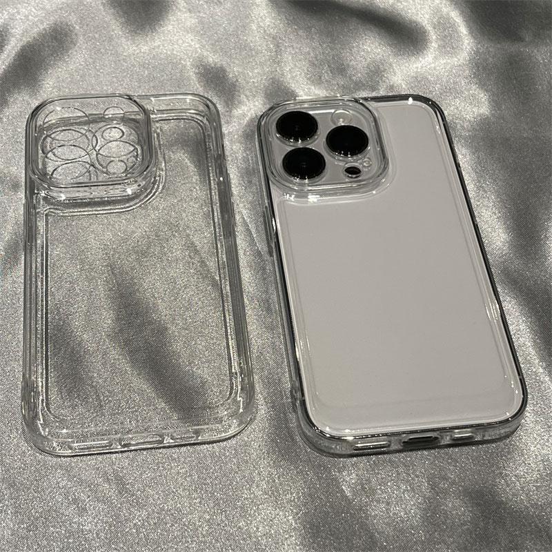 Ốp lưng trong suốt tối giản cao cấp bao toàn thân chống sốc cho iPhone 18, 17, 16, 15, 14, 13, 12, 11 Pro Max, X, XR, XS Max