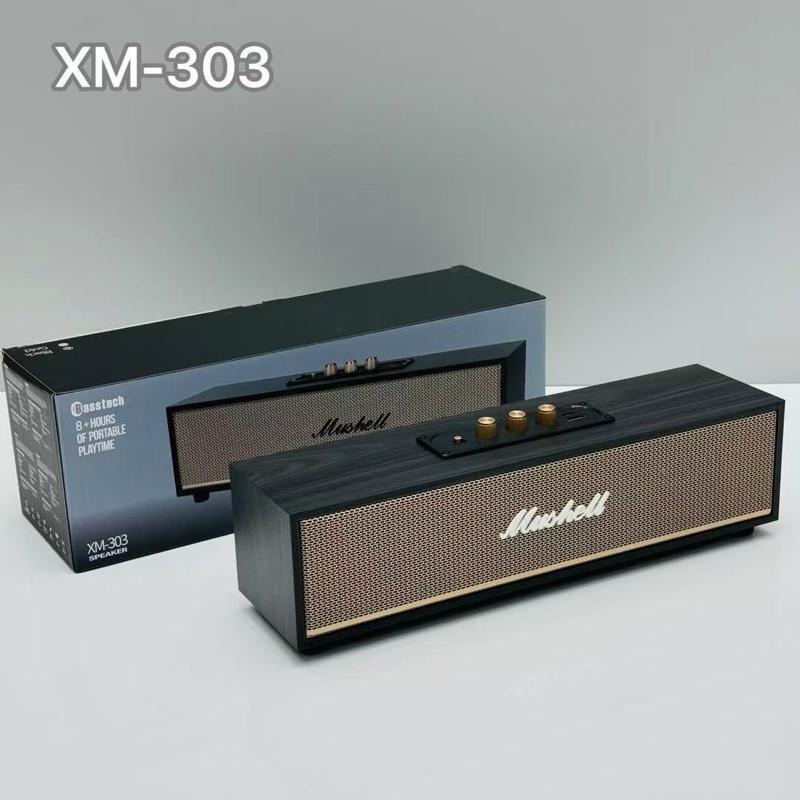 Loa Bluetooth Vỏ Gỗ XM-303 công suất 20w bass căng pin trâu Củ Loa Nghe Nhạc