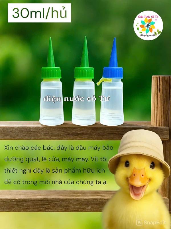  4 Chai Dầu máy cho máy quạt  máy may các loại - dung tích 30ml hủ  MUA NHIỀU CÀNG RẺ  