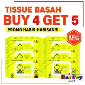 BELI 3 GRATIS 2 Tissue Basah Bayi Newborn Ganti Popok Diapers Anak Baby Wet Wipes 80s Perlengkapan Bayi Tisu Basah Wajah Perawatan Kecantikan Murah Tanpa Parfum Pewangi & Alkohol