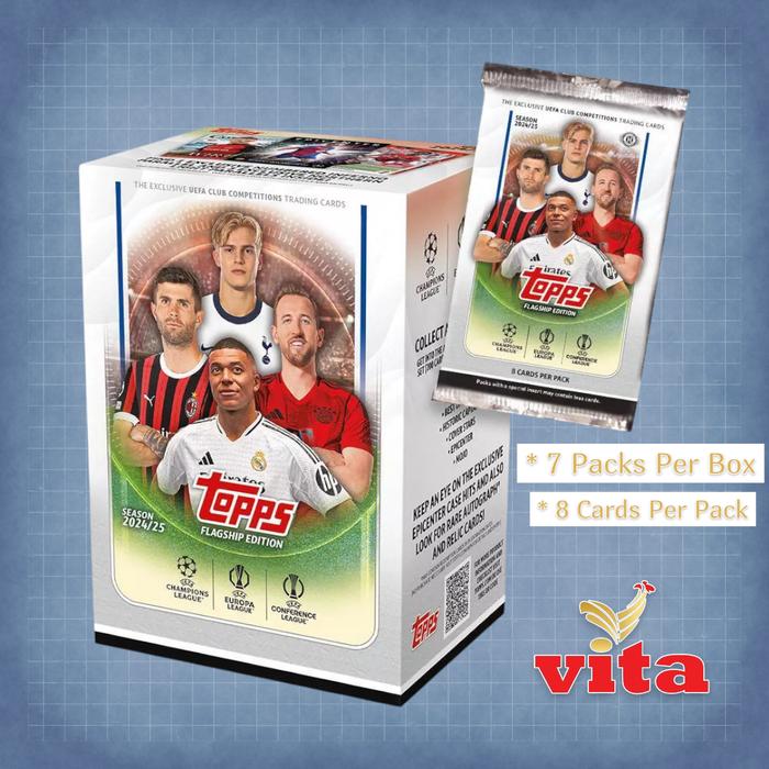 Gambar Topps UEFA Flagship 2024-25 Edition Club Competitions Trading Card Value Box 7x8 Kartu dengan 7 Packs Per Box dan 8 Kartu Per Pack dari Tokovita1981 Kota Administrasi Jakarta Utara Tokopedia