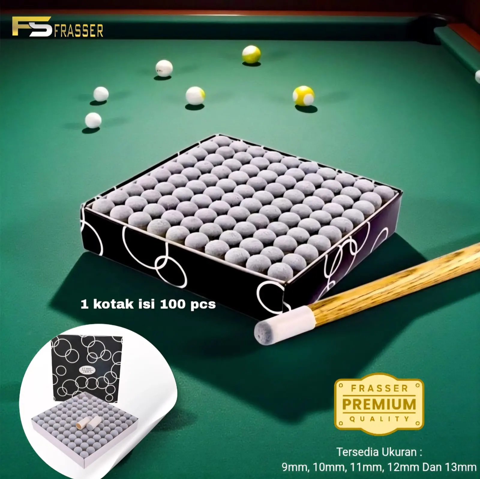Ferrule Billiard Isi 100 Ferulle Pool Cue Billiar Biliar Stick BLDFRL 01 9mm 10mm 11mm 12mm 13mm Quick Slip-on untuk Perlindungan Stik Billiard