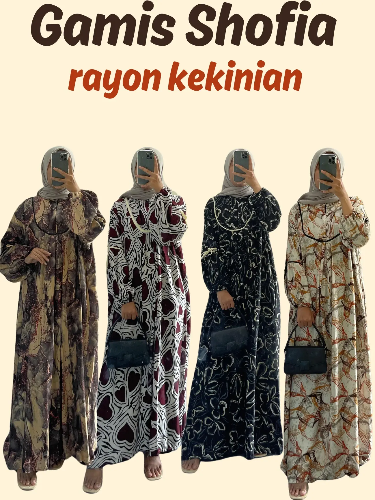 Gamis Shofia Rayon Motif Bunga Kekinian