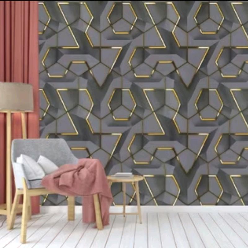 Promo Harga Peket 5 Roll Wallpaper Sticker Dinding Geometris 3D Kristal Dekorasi Dinding Ruang Karaoke Kafe Ruang Live Studio Kertas Pvc 5