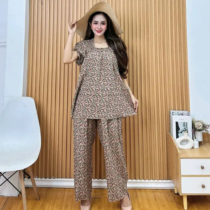 Oneset Fuji Setelan Pendek Setelan Rayon Motif Terbaru 1