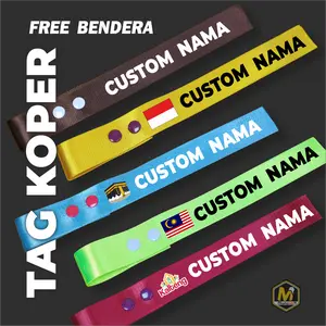 MUMTAZINDO - Tag Koper Custom Nama Sablon Untuk Haji Umroh Traveling - Tali Webbing Premium