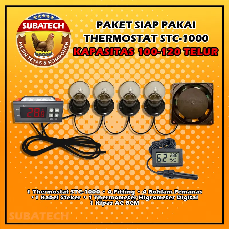 Paket Siap Pakai 4P1K THDS STC Thermostat Termostat Pemanas Thermo-Hygrometer 0