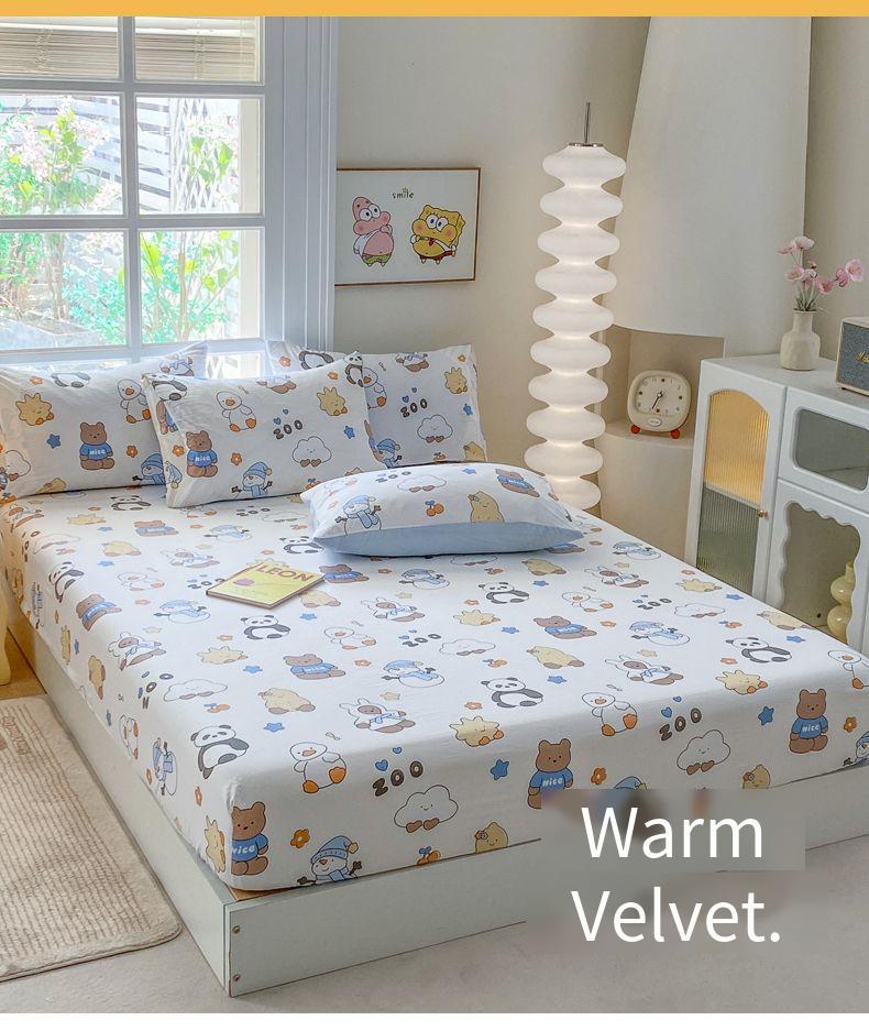 Product Introduction of New Kuromi 3in1 Fitted Bedsheet Single Super Single Queen King Size 【Bed sheet+pillowcase 3in1】Skin Friendly Cotton Mattress Dust Cover bedsheet  queen  size multicoloured  bed  sheets  hotel 43