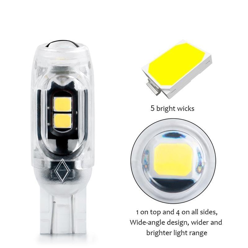 Product Introduction of 2PCS T10 W5W lens Led Flash/No-Flash Strobe Bulb 194 WY5W Flashing Interior Parking License Plate Reading Signal Lamp 12V Car Tail Light 42
