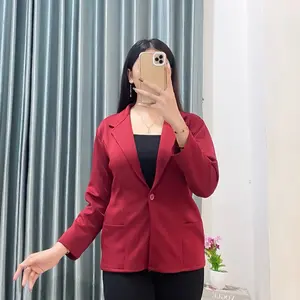BLEZER SCUBA KANCING PREMIUM Wanita Atasan Blazer