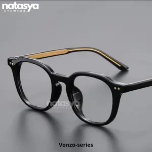 Vonzo- Kacamata Kokoh Elegan Free Minus/Cyl Antiradiasi Blueray Photocromic Bluecromic Pria Wanita Berubah Gelap Eyewear Glasses Black Lensa Biru Grey frame tebal