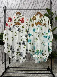 HF - Kemeja Motif Blouse Katun Atasan Wanita