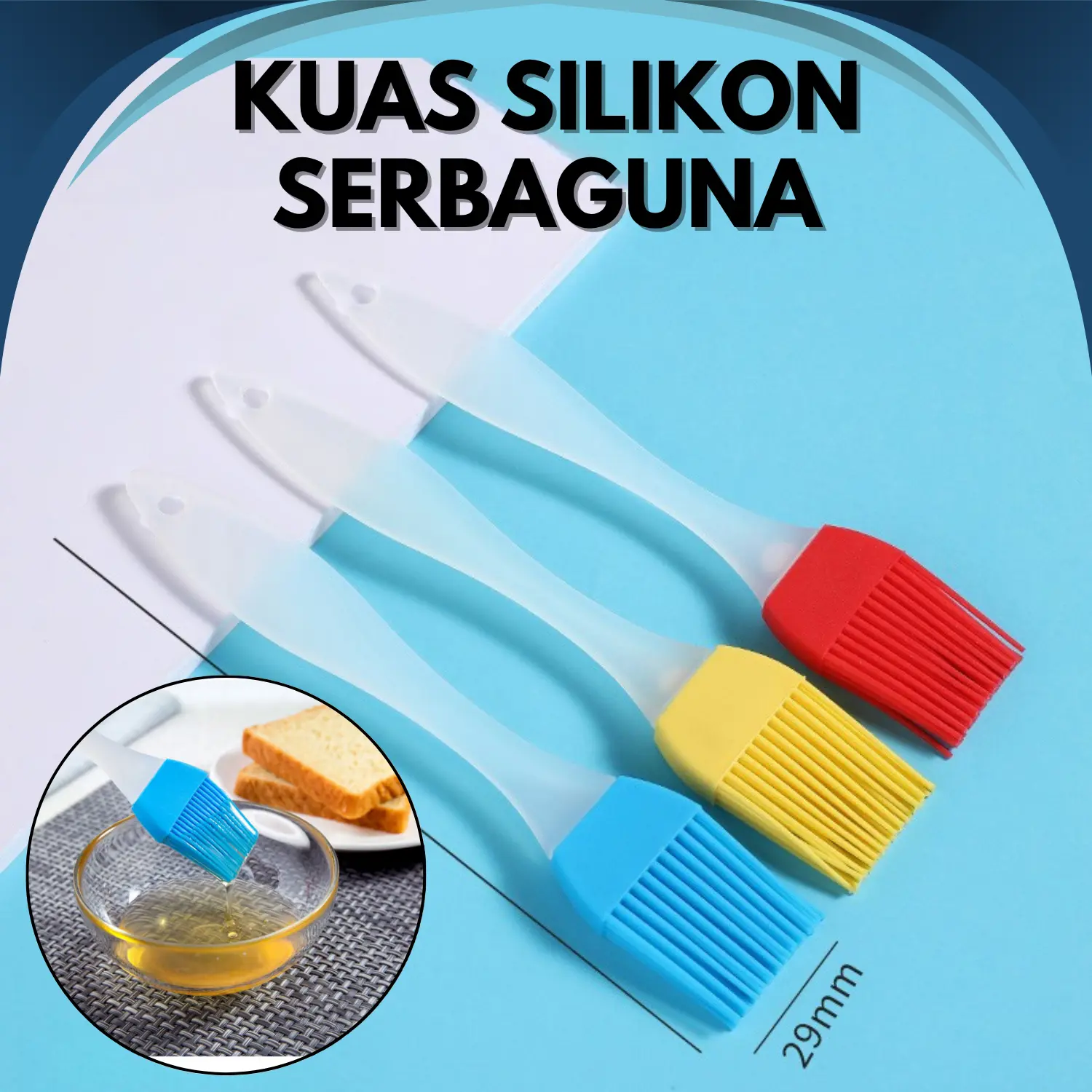 Kuas Silikon Oles Kue Roti, Food Brush Alat Dapur Oles Mentega Minyak Saus Barbeque
