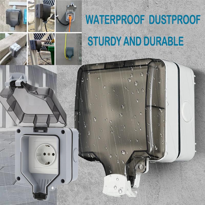 COD Stop Kontak IP66 Waterproof Outdoor Wall Socket Box Kotak Tahan Air Hujan Anti Debu stop  kontak 0