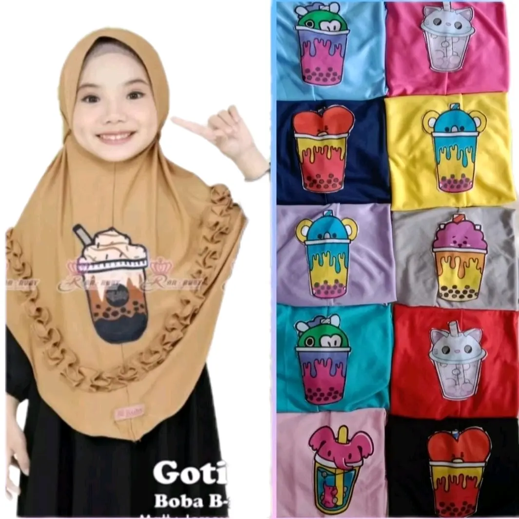 Jilbab Anak Boba Gotik Depan Kerudung Anak Perempuan PAUD TK Terbaru - Nyaman, Bayi, Instan, Pita, Muslim