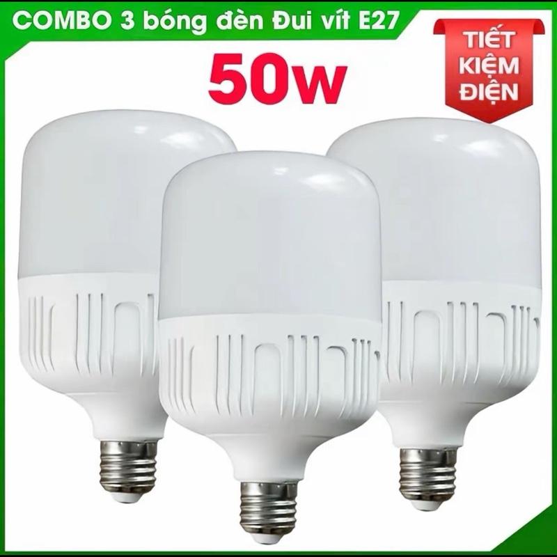 Combo 3 bóng đèn Led 50W cao cấp tiết kiệm điện - Ánh sáng trắng - chống vỡ