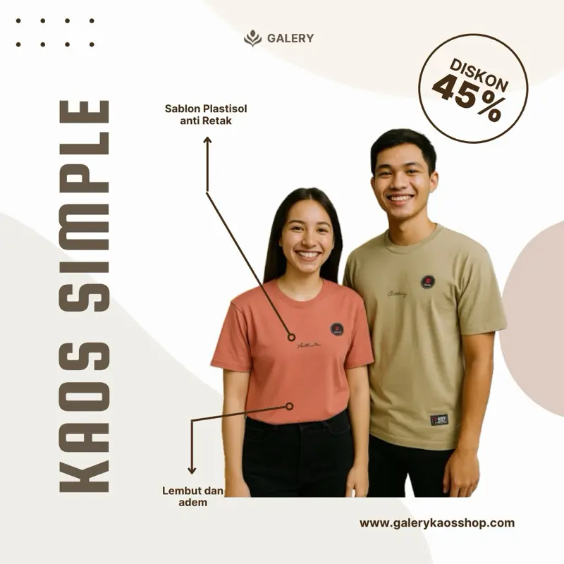 4pcs 100RB Kaos Distro Dewasa Motif Simple Pria Wanita Size M-L-XL-XXL-XXXL // Baju  Kaos Oblong Lengan Pendek Motif Simple Semi Katun 2